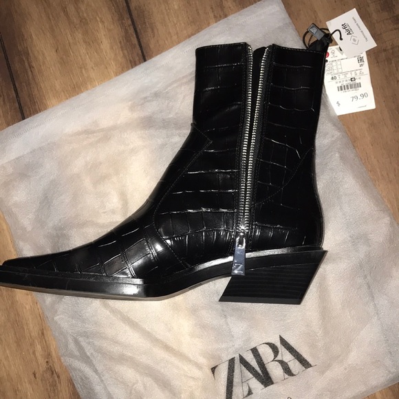 𝗡𝗪𝗧 𝗭𝗮𝗿𝗮 • Animal Print Cowboy Ankle Boots - Picture 13 of 14